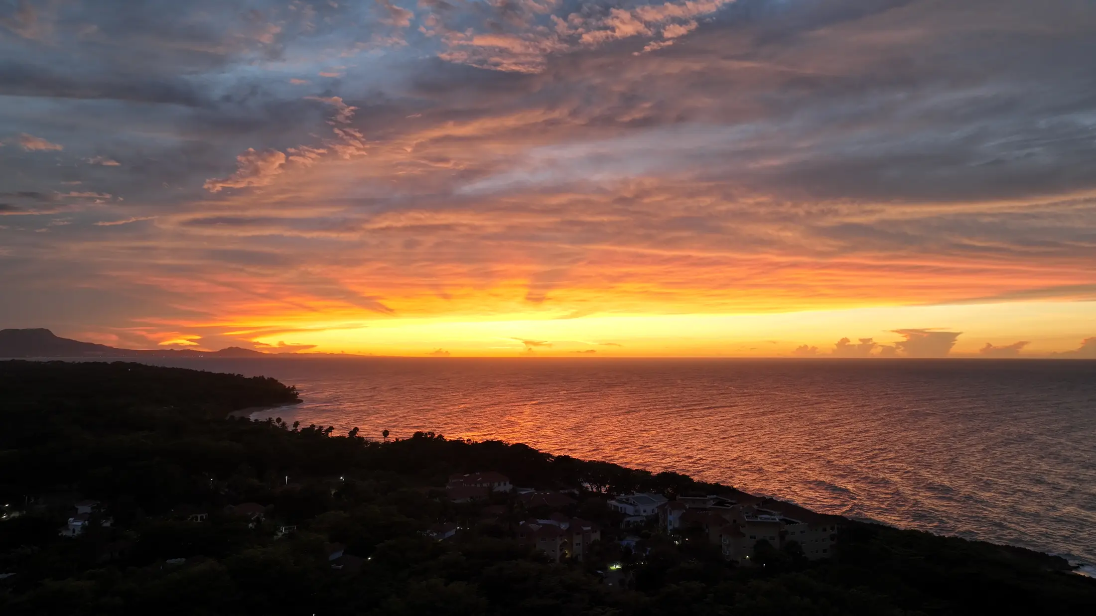 Sunset over the North Coast near Casa Estrellas Mirabal
